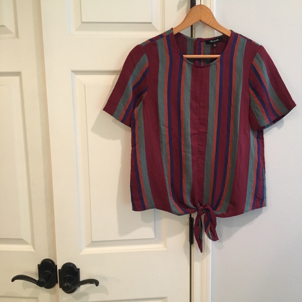 Madewell Striped Top in Red, Blue, and Green - Picture 4 of 5